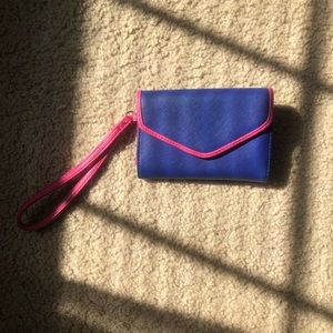 Izod Royal Blue and Pink Wristlet Wallet